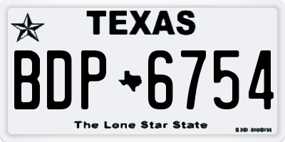 TX license plate BDP6754