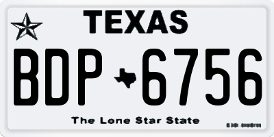TX license plate BDP6756