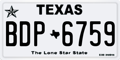 TX license plate BDP6759