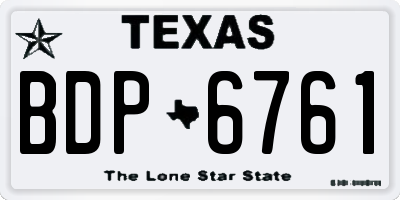 TX license plate BDP6761
