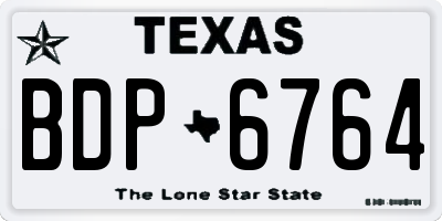 TX license plate BDP6764
