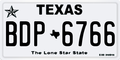 TX license plate BDP6766