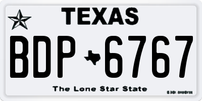 TX license plate BDP6767