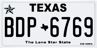 TX license plate BDP6769