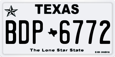 TX license plate BDP6772