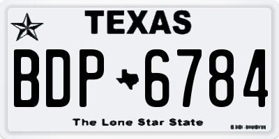 TX license plate BDP6784