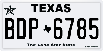 TX license plate BDP6785