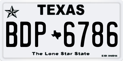 TX license plate BDP6786
