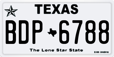 TX license plate BDP6788