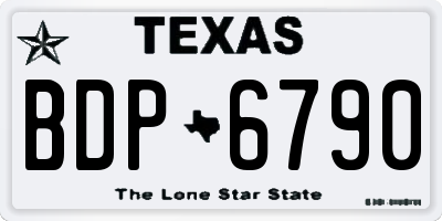 TX license plate BDP6790