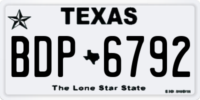 TX license plate BDP6792