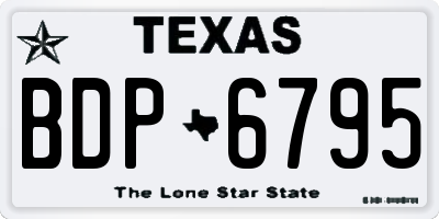 TX license plate BDP6795