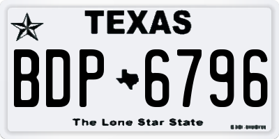 TX license plate BDP6796