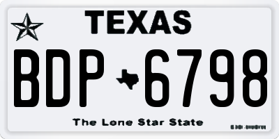 TX license plate BDP6798