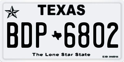 TX license plate BDP6802