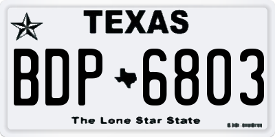 TX license plate BDP6803