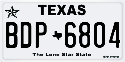 TX license plate BDP6804