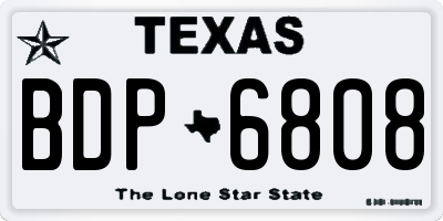 TX license plate BDP6808