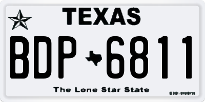 TX license plate BDP6811