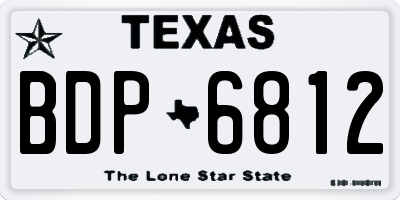 TX license plate BDP6812
