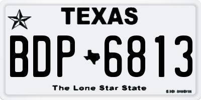 TX license plate BDP6813