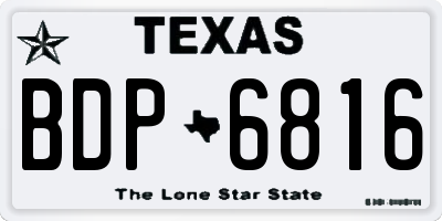TX license plate BDP6816