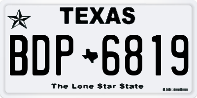 TX license plate BDP6819