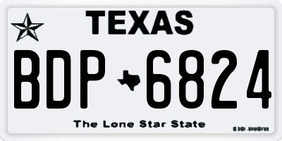 TX license plate BDP6824