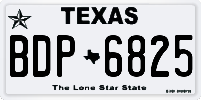TX license plate BDP6825