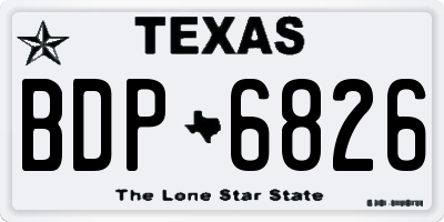TX license plate BDP6826