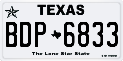TX license plate BDP6833