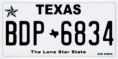 TX license plate BDP6834