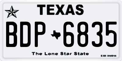TX license plate BDP6835