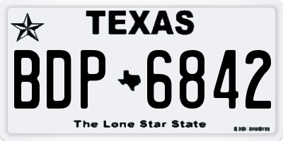 TX license plate BDP6842