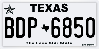 TX license plate BDP6850