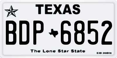 TX license plate BDP6852