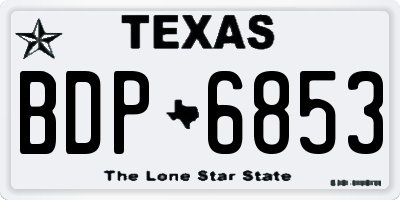 TX license plate BDP6853