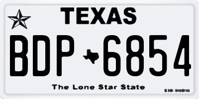 TX license plate BDP6854