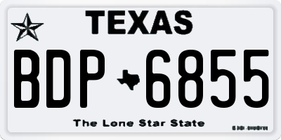 TX license plate BDP6855