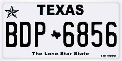 TX license plate BDP6856