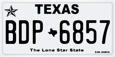 TX license plate BDP6857
