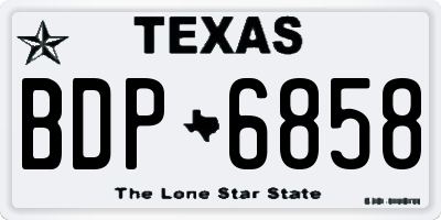 TX license plate BDP6858