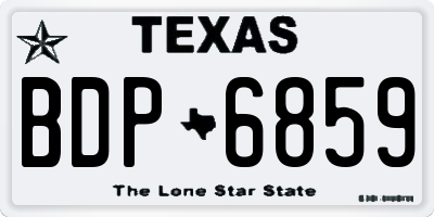 TX license plate BDP6859