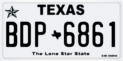 TX license plate BDP6861