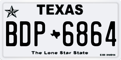 TX license plate BDP6864