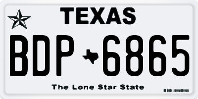 TX license plate BDP6865