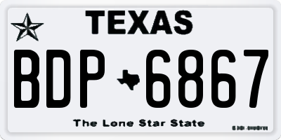 TX license plate BDP6867