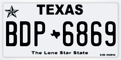 TX license plate BDP6869