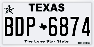 TX license plate BDP6874