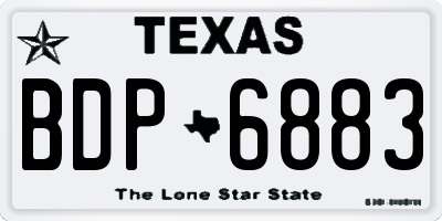 TX license plate BDP6883